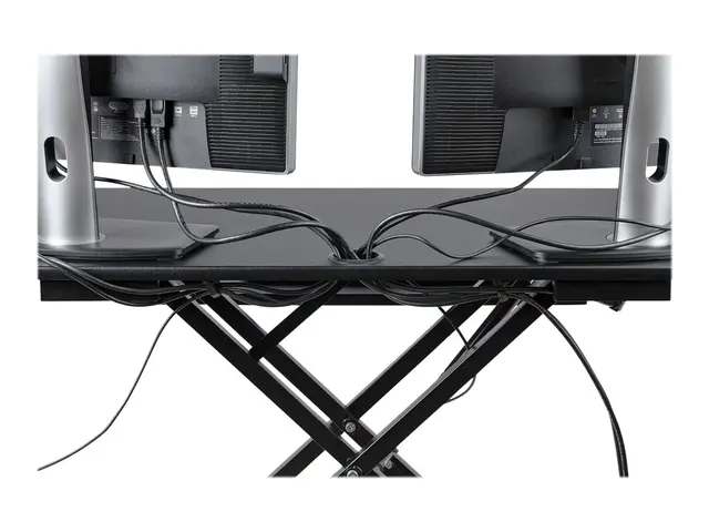 StarTech.com Corner Sit Stand Desk Converter with Keyboard Tray, L...