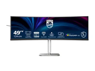 Philips 49B2U5900C - LED-skjerm - kurvet 49" (48.8" synlig) - 5120 x 1440 Dual Quad HD @ 75 Hz - VA - 400 cd/m² - 3000:1 - DisplayHDR 400 - 2xHDMI, DisplayPort, USB-C - høyttalere - sølv, koksgrå