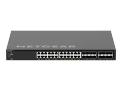 NETGEAR AV Line M4350-24X8F8V - Switch L3 - Styrt - 24 x 100/1000/2.5G/5G/10GBase-T (PoE++) + 8 x 10Gb Ethernet SFP+ + 8 x 25 Gigabit SFP28 - front til bakside-luftflyt - rackmonterbar - PoE++ (290 W)