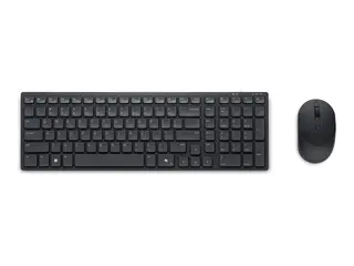 Dell Pro Compact Silent Keyboard and Mouse KM555 - Tastatur- og mussett - trådløs - 2.4 GHz, Bluetooth 5.1 - QWERTY - Islandsk - svart - med 3 years NBD Advance Exchange