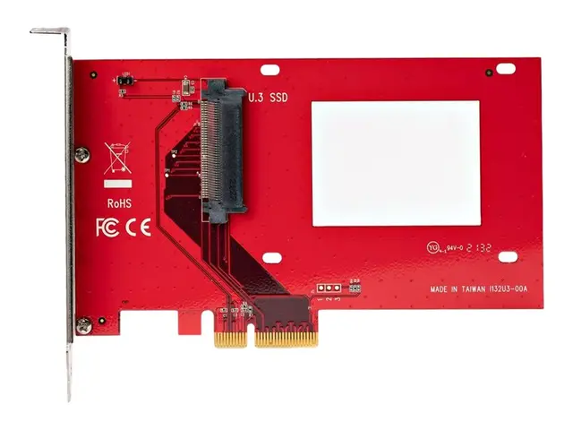 StarTech.com U.3 to PCIe Adapter Card, 4.0 x4 For 2.5" NVMe SSDs, ...