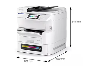 Epson WorkForce Pro EM-C8100RDWF Multifunksjonsskriver - farge - ink-jet - A3 (medie) - opp til 22 spm (kopiering) - opp til 25 spm (trykking) - 335 ark - 33.6 kbps - USB 2.0, Gigabit LAN, Wi-Fi(ac)