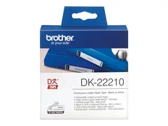 Brother DK-22210 - Svart p&#229; hvitt Rull (2,9 cm x 30,5 m) merkelapper - for Brother QL-1050, 1060, 1110, 500, 550, 560, 570, 580, 600, 650, 700, 710, 720, 820