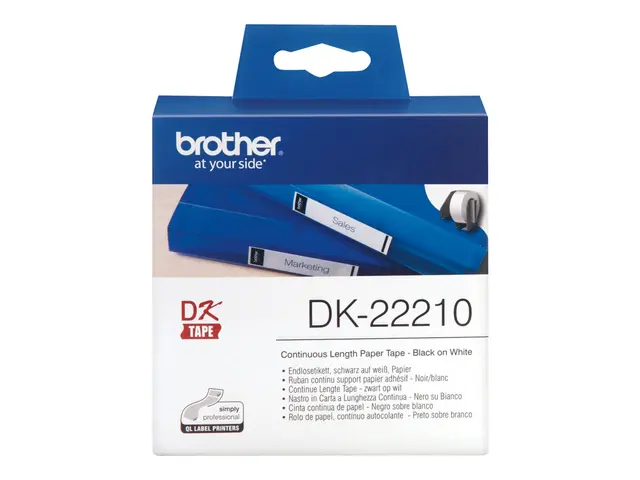 Brother DK-22210 - Svart på hvitt Rull (2,9 cm x 30,5 m) merkelapp...