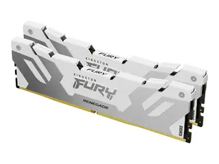 Kingston FURY Renegade - DDR5 - sett - 32 GB: 2 x 16 GB DIMM 288-pin - 8000 MT/s / PC5-64000 - CL38 - 1.45 V - ikke-bufret - on-die ECC - hvitt og sølv
