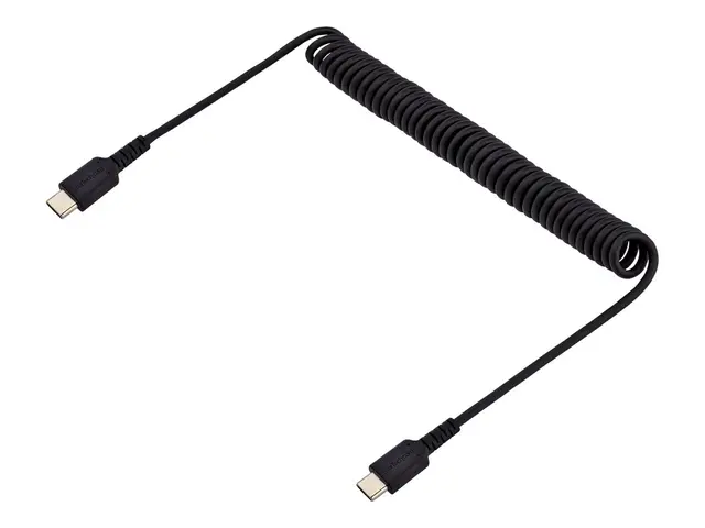 StarTech.com 3ft (1m) USB C Charging Cable, Coiled Heavy Duty Fast...