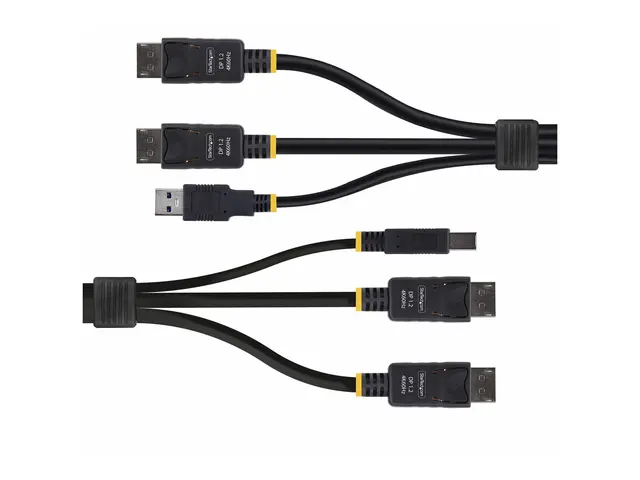 StarTech.com 6ft (1.8m) Dual-DisplayPort and USB 5Gbps KVM Cable -...