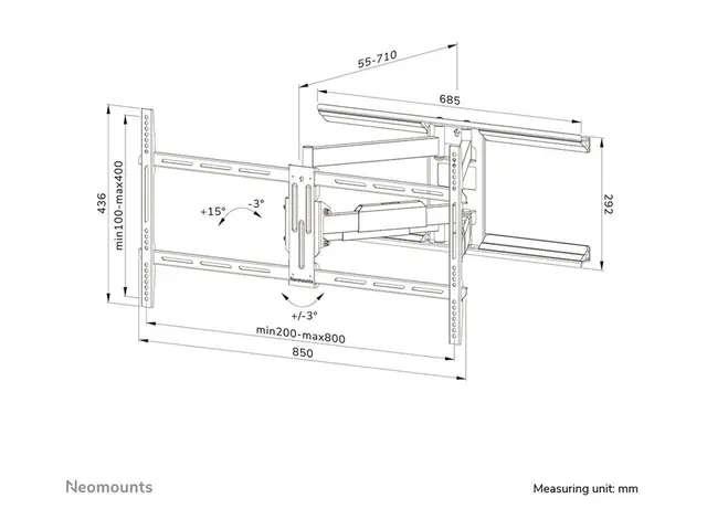 Neomounts WL40-550BL18 - Monteringssett (veggmontering) full beveg...