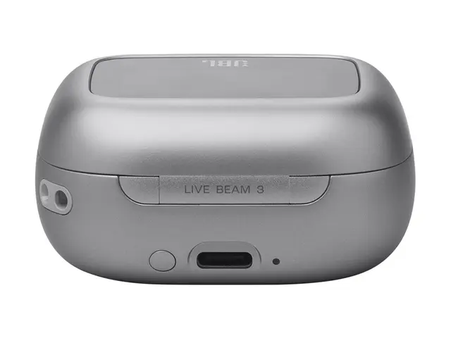 JBL LIVE Beam 3 - True wireless-hodetelefoner med mikrofon i øret - Bluetooth - aktiv støydemping - sølv 