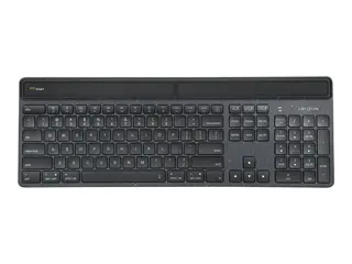 Targus EcoSmart - Tastatur - bærekraftig energiutvinning full size - bakteriedrepende middel - bakgrunnsbelyst - trådløs - Bluetooth 5.0 - QWERTY - Spansk - svart - recycled packaging