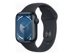 Apple Watch Series 9 (GPS) - 41 mm - midnattsaluminium smartklokke med sportsbånd - fluorelastomer - midnatt - båndbredde: M/L - 64 GB - Wi-Fi, Bluetooth, UWB - 31.9 g