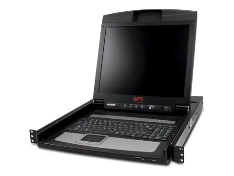 APC LCD Console - KVM-konsoll - 17" - kan monteres i rack 1280 x 1024 @ 75 Hz - svart - 1U - for P/N: SMTL2K2RM2UCLNC, SMTL3KRM2UCLNC, SRT5KRMXLT-A, SRT6KRMXLT-A, SRT8KRMXLT-A
