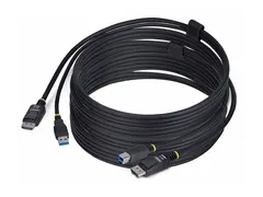 StarTech.com 10ft (3m) DisplayPort and USB 5Gbps KVM Cable Tastatur / video / musekabel (KVM) - DisplayPort, USB-type A (hann) til DisplayPort, USB Type B (hann) - 3 m - 4K 60Hz st&#248;tte, HDR10-st&#248;tte - svart