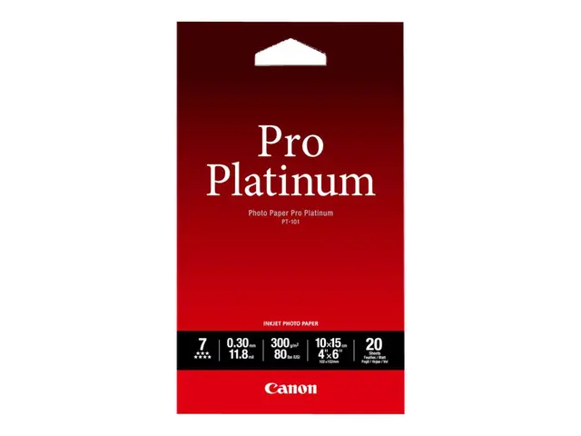 Canon Photo Paper Pro Platinum - 100 x 150 mm - 300 g/m² - 20 ark ...