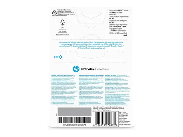 HP Everyday Photo Paper - Blank 8 mille 100 x 150 mm 200 g/m² ark ...