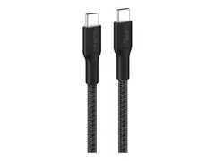 Belkin BoostCharge Pro - USB-kabel - 24 pin USB-C (hann) til 24 pin USB-C (hann) 3 m - USB Power Delivery (240 W), flettet kabel - svart