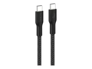 Belkin BoostCharge Pro - USB-kabel - 24 pin USB-C (hann) til 24 pin USB-C (hann) 3 m - USB Power Delivery (240 W), flettet kabel - svart