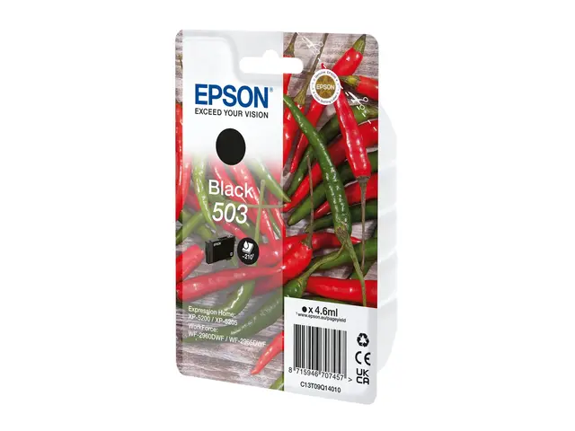 Epson 503 - 4.6 ml svart original blære med RF/lyd-alarm blekkpatr...