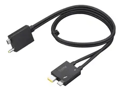 Lenovo Split Cable - Thunderbolt-kabel - USB-C / DC-str&#248;mjakk til 24 pin USB-C, Slim Tip Thunderbolt 4 - 70 cm - svart - for ThinkCentre M75t Gen 2 11W5