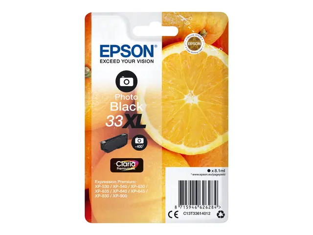 Epson 33XL - 8.1 ml - XL - fotosort - original - blære med RF/lyd-...