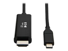 Eaton Tripp Lite Series USB C to HDMI Adapter Cable USB 3.1 Gen 1 4K M/M USB-C Black 6ft Video/lydkabel - 24 pin USB-C hann reversibel til HDMI hann - 1.8 m - svart - 4K-st&#248;tte