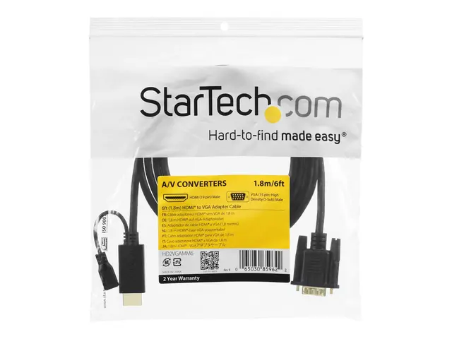 StarTech.com HDMI to VGA Cable - 6ft 2m - 1080p - Active Conversio...