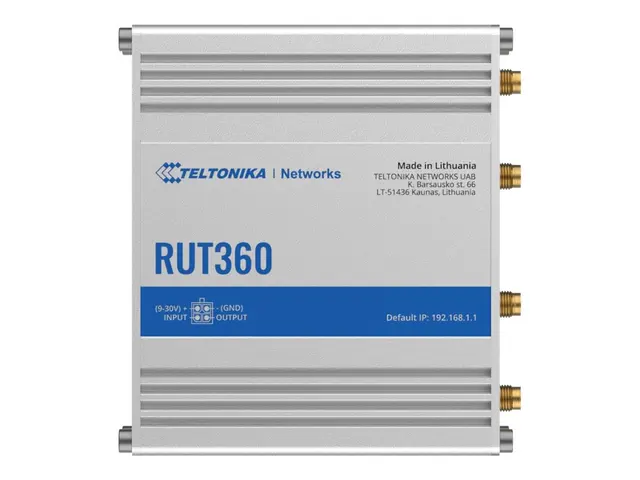 Teltonika RUT360 - Trådløs ruter WWAN Wi-Fi 2,4 GHz DIN-skinnemont...