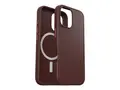 OtterBox Symmetry Series - Baksidedeksel for mobiltelefon MagSafe-samsvar - polykarbonatlag, termoplastisk elastomer (TPE) - mursteinsr&#248;d - for Apple iPhone 16