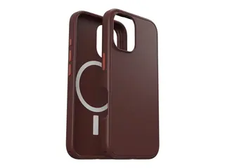 OtterBox Symmetry Series - Baksidedeksel for mobiltelefon MagSafe-samsvar - polykarbonatlag, termoplastisk elastomer (TPE) - mursteinsrød - for Apple iPhone 16