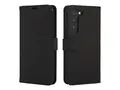 iiglo - Lommebok for mobiltelefon - prima polyuretanlær svart - for Samsung Galaxy S23+
