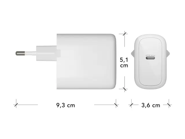 dbramante1928 re-charge - Strømadapter 45 watt PD, QC (USB-C) hvit...