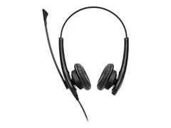Jabra BIZ 1100 Duo - Hodesett - on-ear kablet - 3,5 mm jakk - svart - akademisk - Certified for Microsoft Teams, Zoom Certified