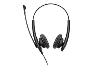 Jabra BIZ 1100 Duo - Hodesett - on-ear - kablet 3,5 mm jakk - svart - akademisk - Certified for Microsoft Teams, Zoom Certified