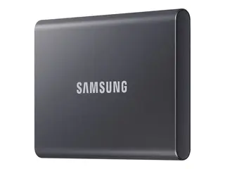 Samsung T7 MU-PC1T0T - SSD - kryptert - 1 TB ekstern (bærbar) - USB 3.2 Gen 2 (USB-C kontakt) - 256-bit AES - titangrå