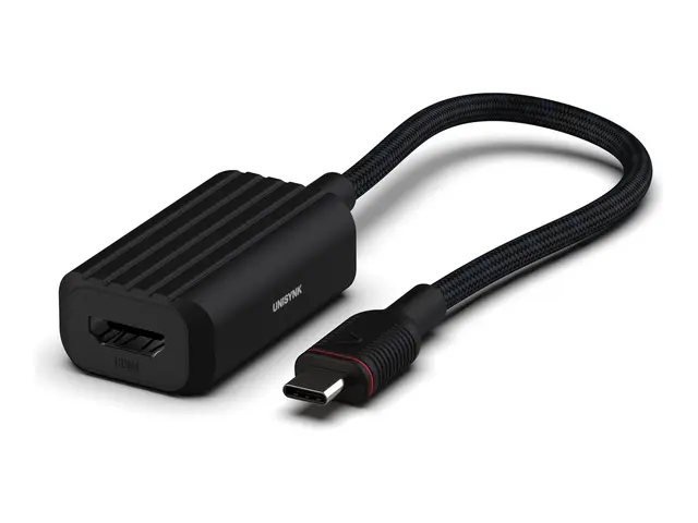 Unisynk - Video adapter 24 pin USB-C hann til HDMI 15 cm svart stø...