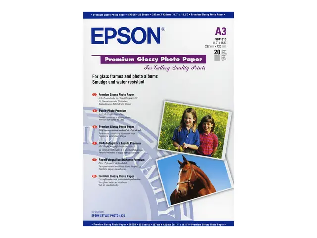 Epson Premium - Blank - A3 (297 x 420 mm) - 255 g/m² - 20 ark foto...