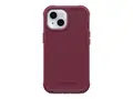 OtterBox Defender Series - Baksidedeksel for mobiltelefon MagSafe-samsvar - polykarbonatlag, termoplastisk elastomer (TPE) - revb&#230;r (rosa) - for Apple iPhone 13, 14, 15