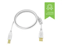 Vision Techconnect 2 - USB-kabel USB-type B (hann) til USB (hann) - USB 2.0 - 3 m - hvit
