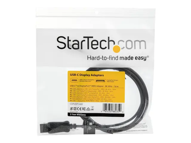 StarTech.com 6ft/1.8m USB C to DisplayPort 1.4 Cable, 4K/5K/8K Typ...