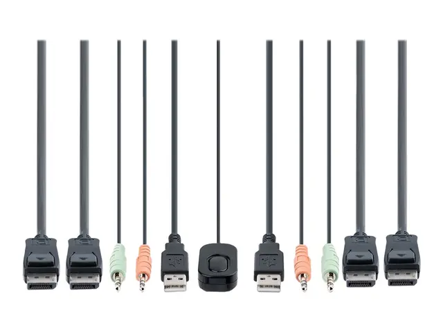 Startech 2-Port Dual-Monitor DisplayPort Cable KVM Switch, 4K 60Hz...