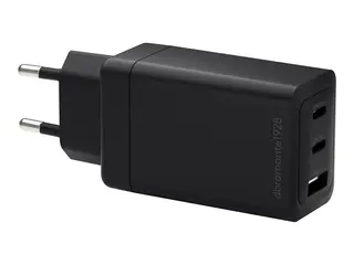 dbramante1928 re-charge - Strømadapter 65 watt - 3 utgangskontakter (2 x USB-C, USB) - svart