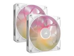 CORSAIR iCUE Link RX140 MAX RGB Starter Kit Kabinettvifte - 140 mm - hvit (en pakke 2)