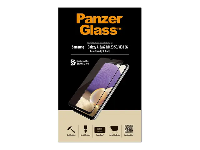 PanzerGlass - Skjermbeskyttelse for mobiltelefon glass rammefarge ...