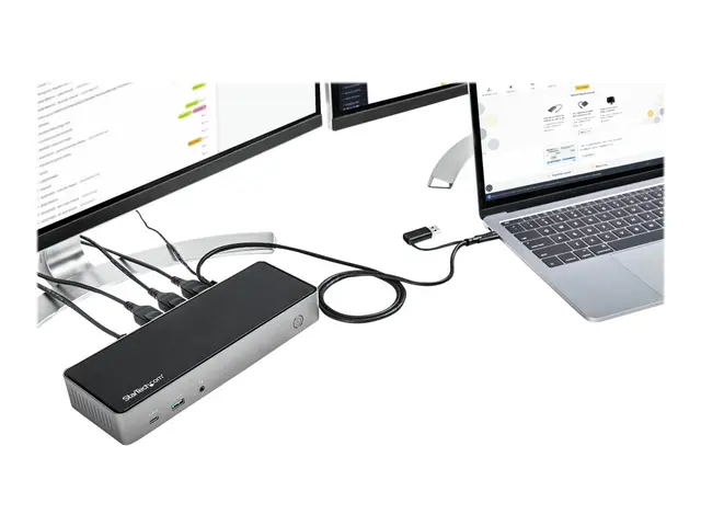 StarTech.com USB-C & USB-A Dock, Hybrid Universal Triple Monitor L...