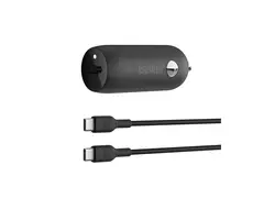Belkin BoostCharge - Bilstrømadapter - 30 watt 3 A - Fast Charge, Power Delivery 3.1 (USB-C) - svart