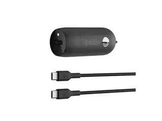 Belkin BoostCharge - Bilstrømadapter - 30 watt 3 A - Fast Charge, Power Delivery 3.1 (USB-C) - svart