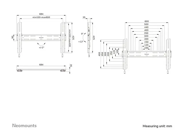 Neomounts WL35S-850BL16 - Monteringssett (veggmontering) tippbar f...