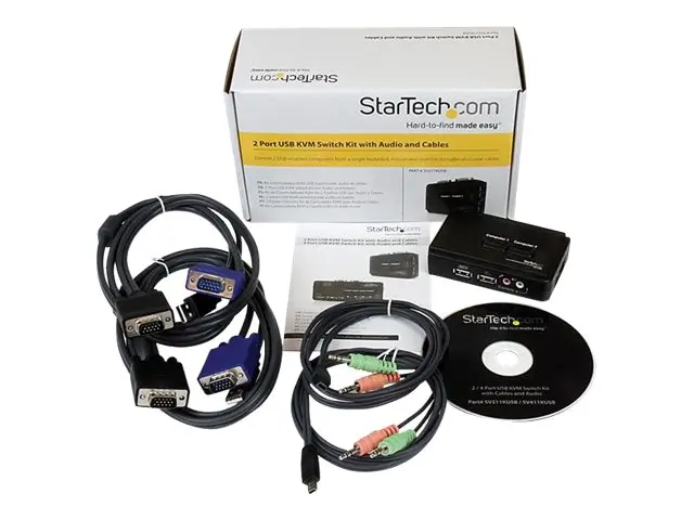Startech 2 Port USB VGA KVM Switch - Single Hot-key & Audio Suppor...