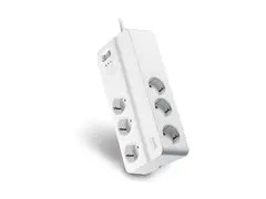 APC SurgeArrest Essential - Overspenningsavleder AC 230 V - 2300 watt - utgangskontakter: 6 - 2 m kabel - Tyskland - hvit
