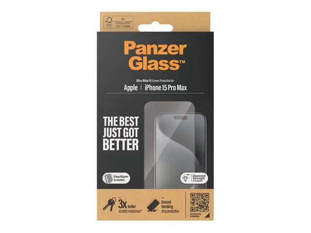 PanzerGlass - Skjermbeskyttelse for mobiltelefon ultravid passform...
